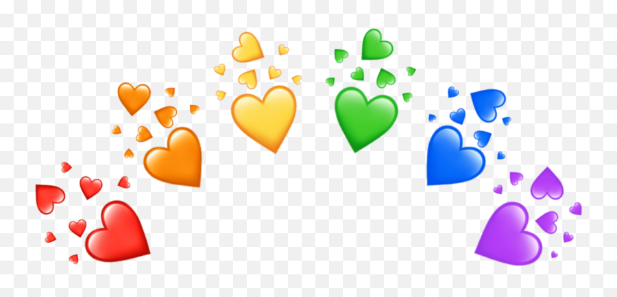 Rainbow Heart Crown Aesthetic Desenho De Asas De Anjo - Aesthetic Heart Crown Transparent Emoji,Rainbow Emoji