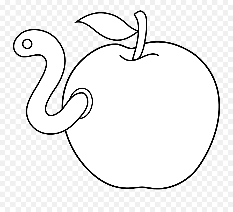 Apple And Worm Clip Art - Draw A Apple With A Worm Emoji,Apple With Worm Emoticon