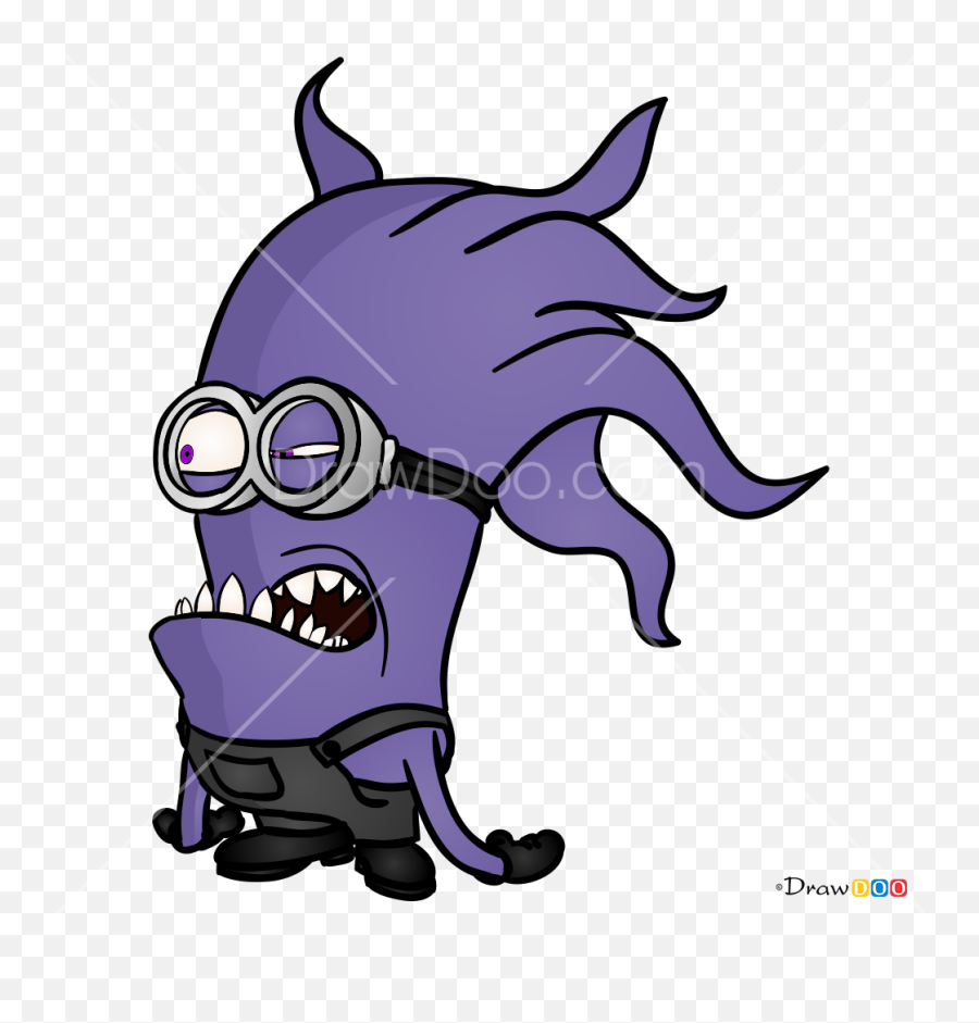 How To Draw Evil Minion Despicable Me - Despicable Me Purple Minion Draw Emoji,Despicable Me Emoji