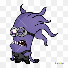 How To Draw Evil Minion Despicable Me - Despicable Me Purple Minion Draw Emoji,Despicable Me Emoji