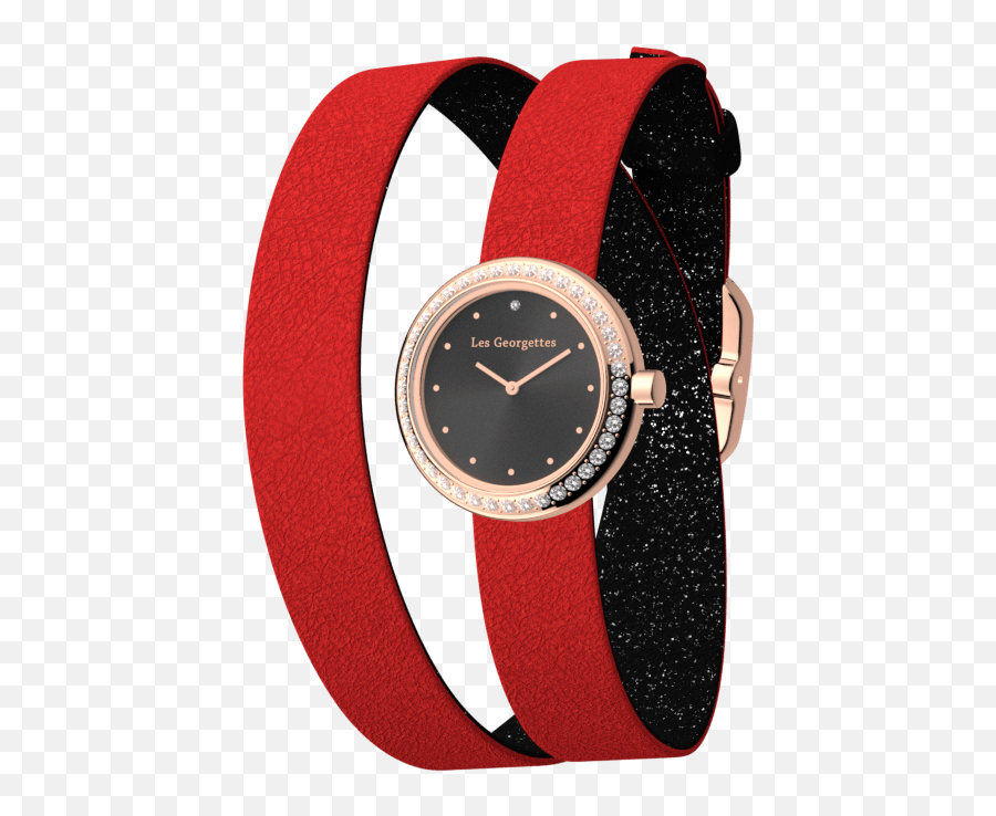Black Glitter Red Wraparound Watch Rose Gold Finishes Emoji,Mood Color Changing Watch By Emotions Clock
