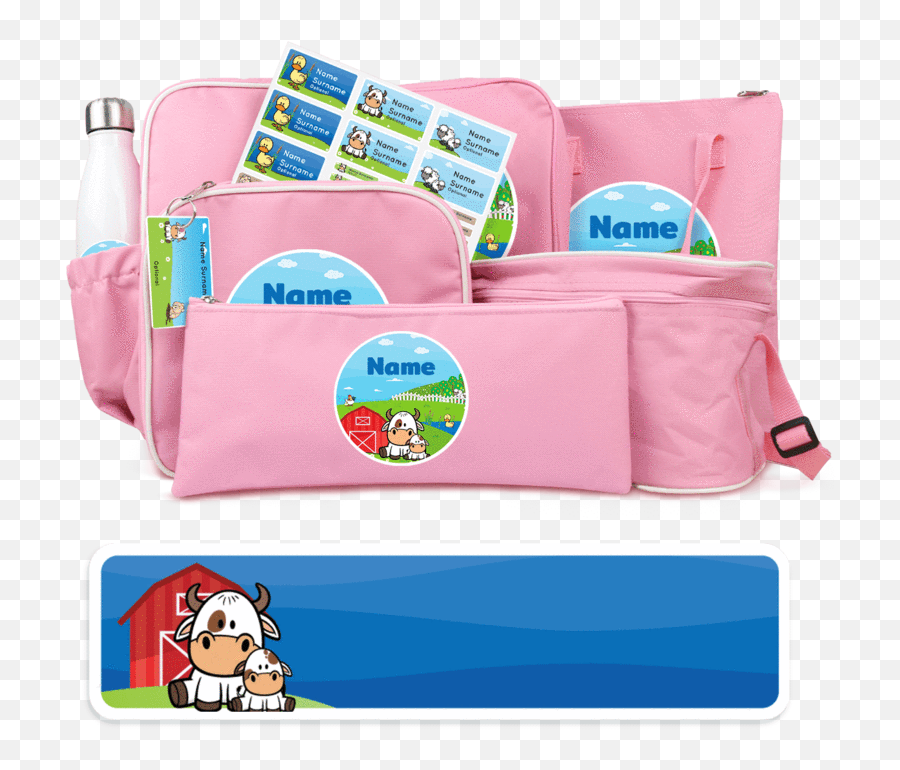 Bundle Pack Pink - Personalised Back2school Set Emoji,Farmyard Emoji