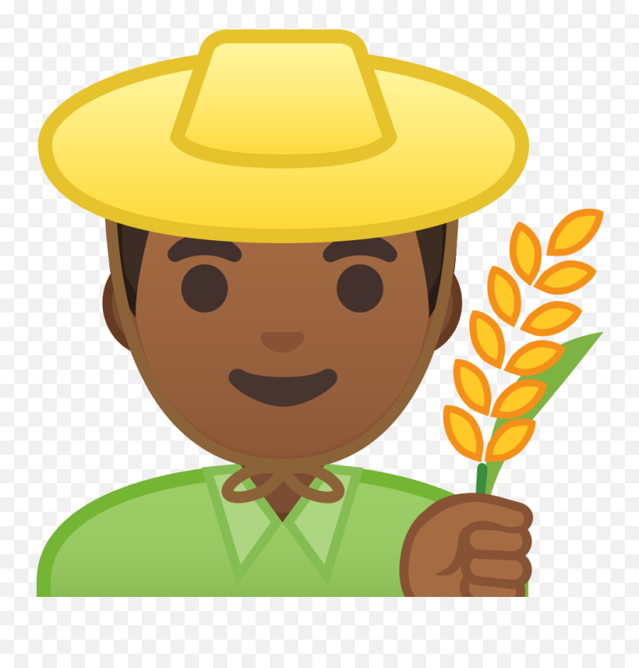 Man Farmer Medium Dark Skin Tone Free Icon Of Noto - Farmer Icon Clip Art Png Emoji,Cowboy Hat Emoticon