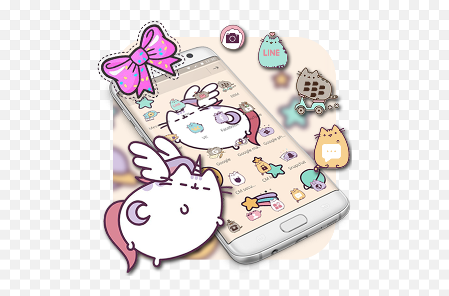 Cute Kitty Bowknot Themefor Android - Apk Download Emoji,How To Switch Back To Old Emojis Galaxy S8