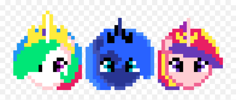 My Pixel Art And Perler Bead Depository - Nonpony Artwork Pixel Art My Little Little Pony Celestia Emoji,Perler Beads Emoji