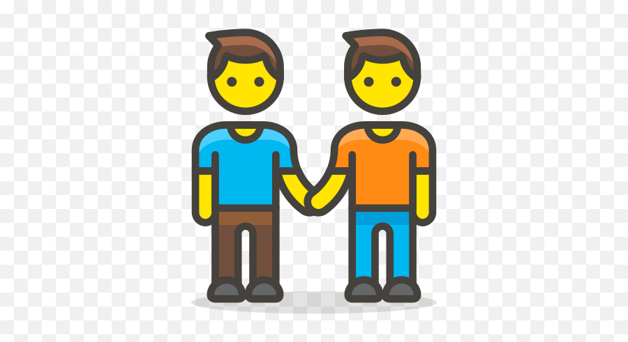 Two Men Holding Hands Free Icon Of - Two Cartoon People Holding Hands Emoji,Double Hand Emoji