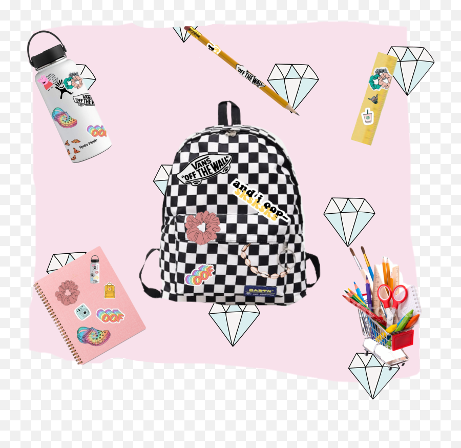 Vsco Girl School Supplies Sticker - Checkered Bag Emoji,Emoji School Supplies
