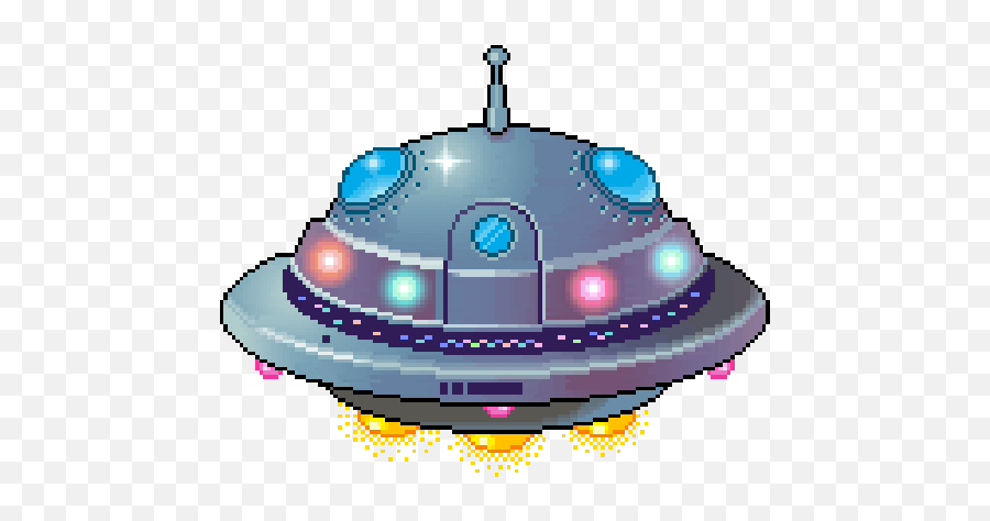 Pixel Space Ufo Spaceship Sticker - Animated Gif Ufo Transparent Background Emoji,Alien Spaceship Emoji