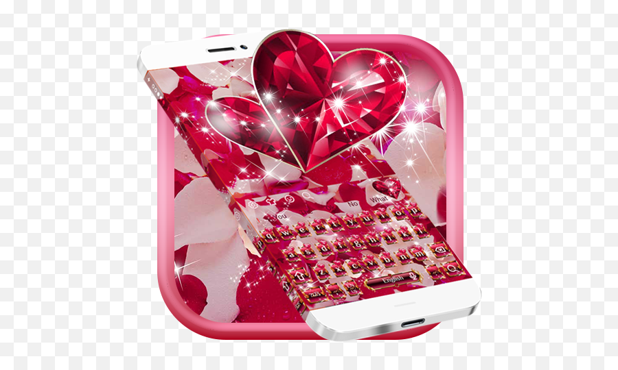 Diamond Heart Rose Keyboard For Android - Download Cafe Bazaar Mobile Phone Emoji,Rose Emoji Hat