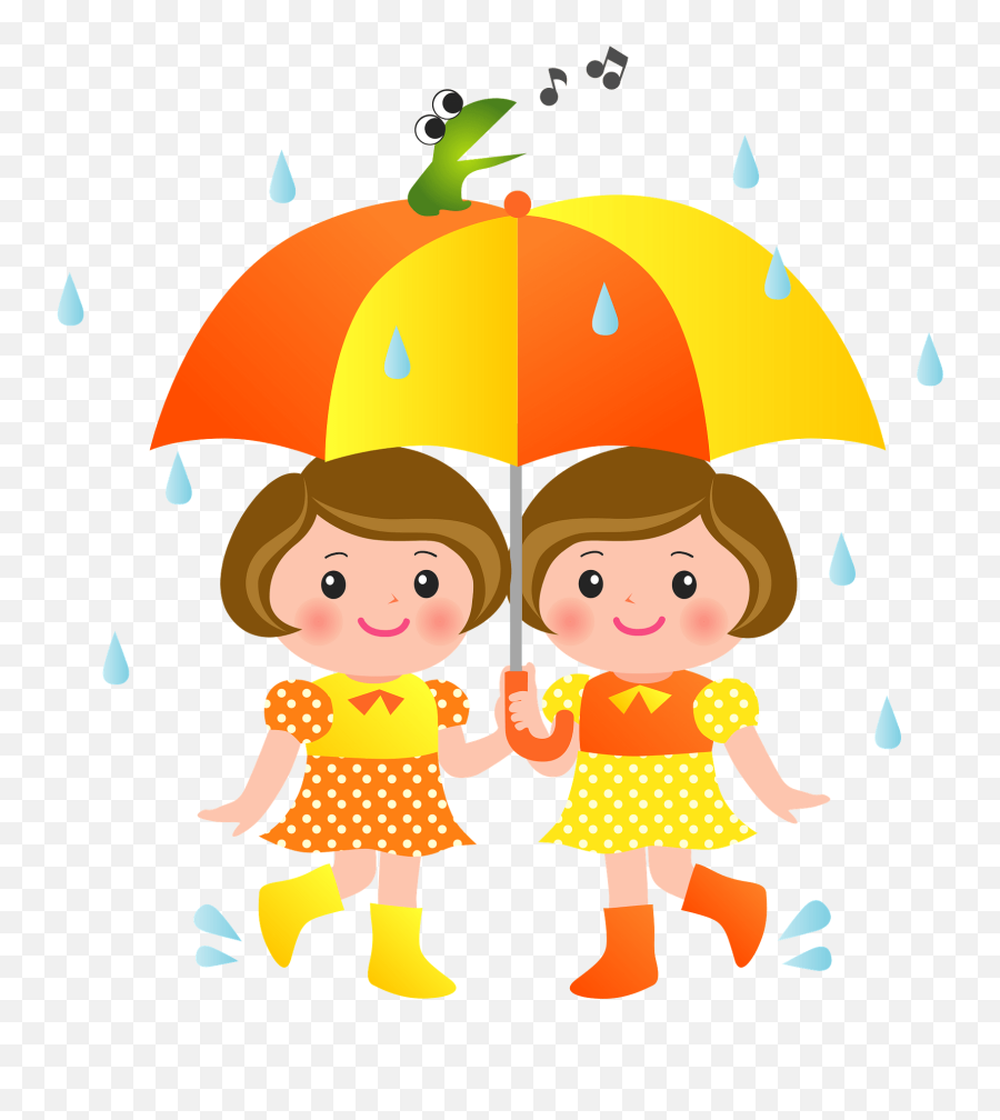 Under An Umbrella In The Rain Clipart - Happy Emoji,Sister Emoji