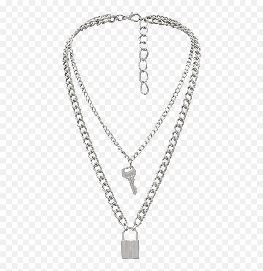 Discover Trending - Key And Lock Chain Necklace Emoji,Moon Emoji Necklaces