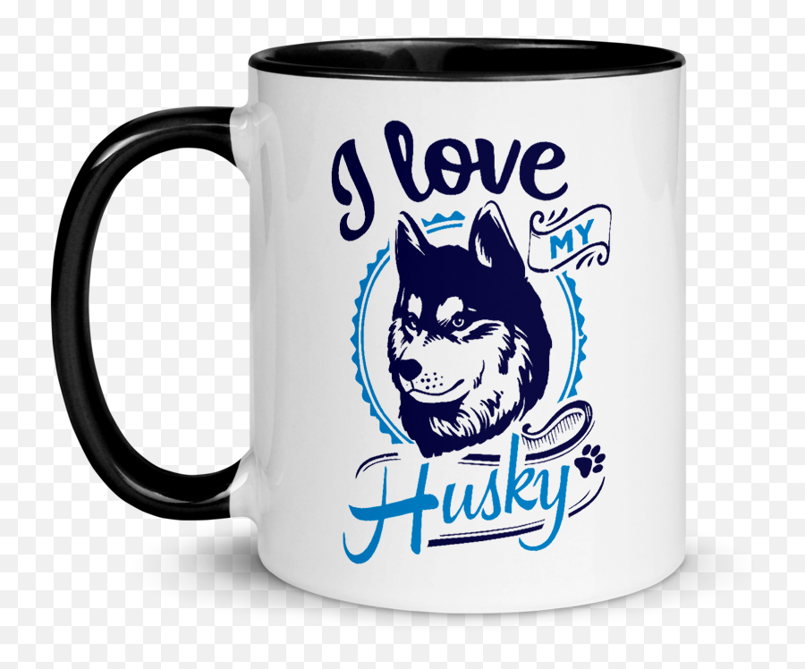 Siberian Husky Coffee Mug - Love My Husky Emoji,Pit Bull Emoticon