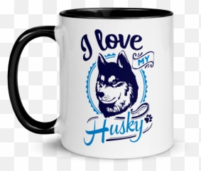 Siberian Husky Coffee Mug - Love My Husky Emoji,Pit Bull Emoticon