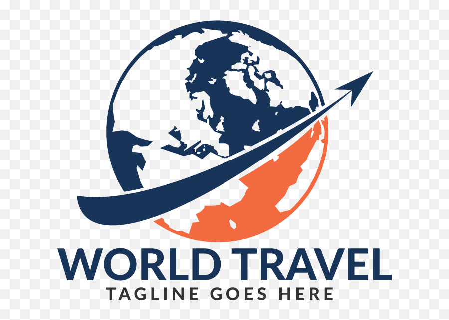 Travel Around The World Logo Png - World Travel Logo Design Emoji,Travel Agent Emoji