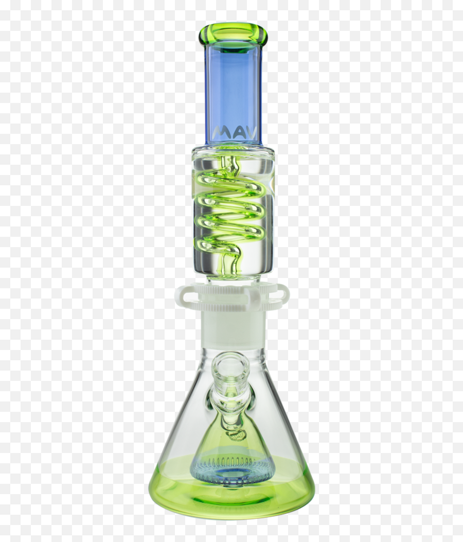 Maverick Glass - 2 Tone Slitted Pyramid Beaker Freezable Mav Coil Bong Emoji,How Durable Is Emotion Coil