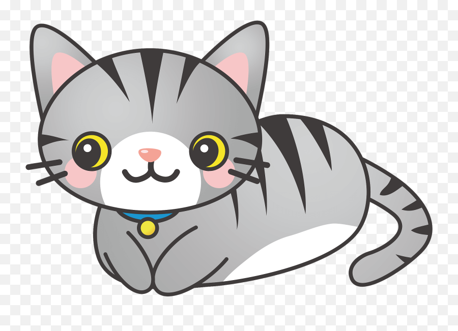 Gray Striped Cat Clipart - Gray Tabby Cat Clipart Emoji,Grey Cat Emoji