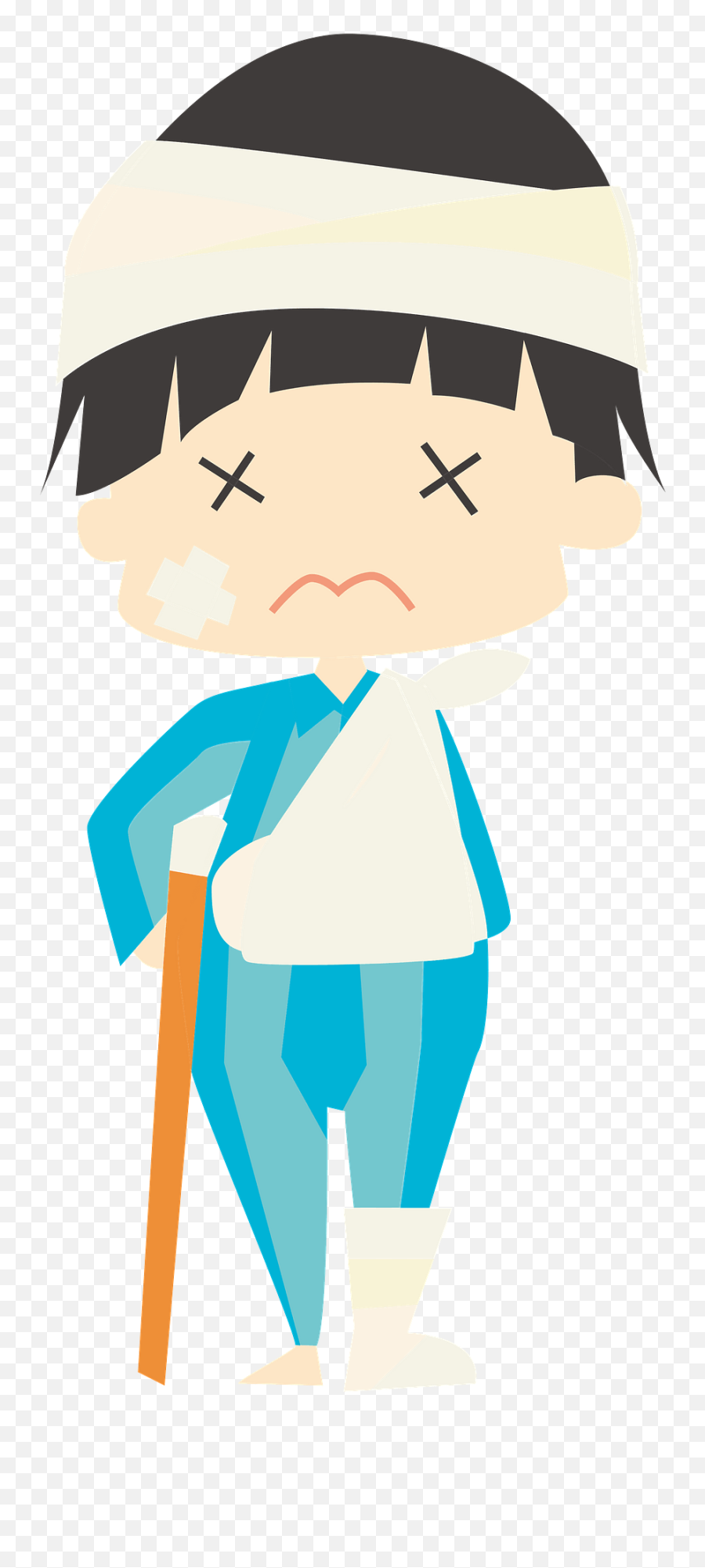 Man Has A Broken Bone And Other Injuries Clipart Free Emoji,Crutches Emoji