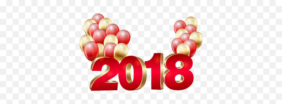 Happy New Year 2018 With Balloons Png Hd Transparent Emoji,Happy New Year 2018 Emojis