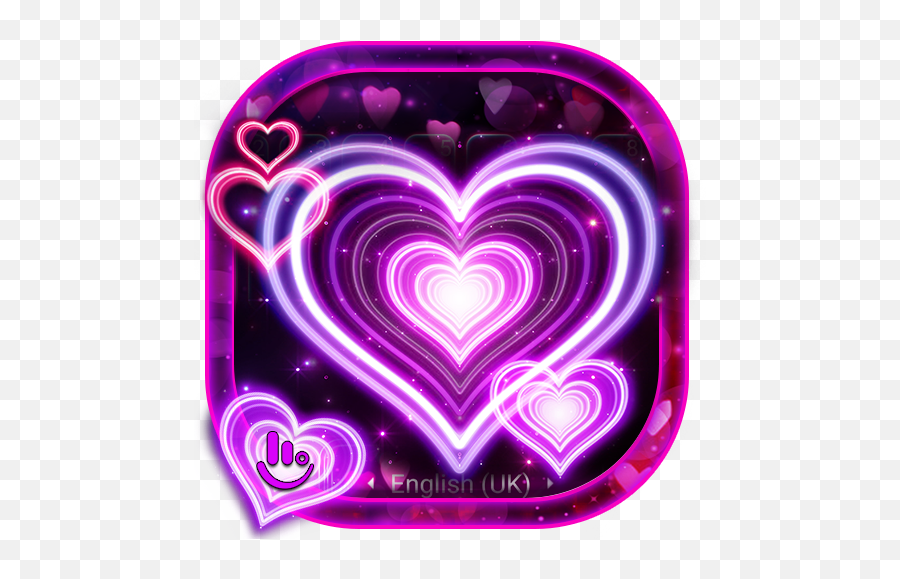 3d Sparkling Neon Love Hearts Keyboard Theme 68132018 Apk Emoji,Sparkling Heart Keyboard Emojis Gifs