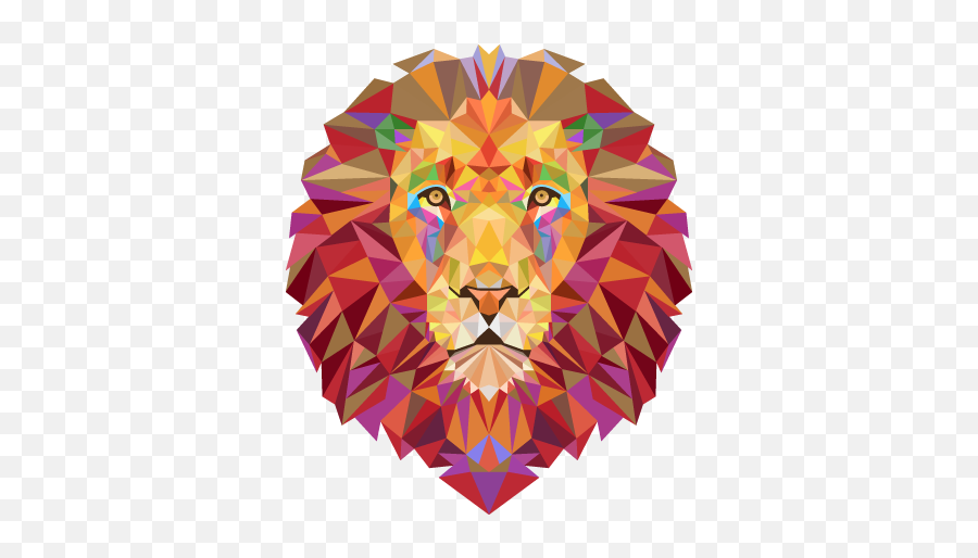 Geometric Lion Head Decal - Tenstickers Emoji,Stone Statue Emoji