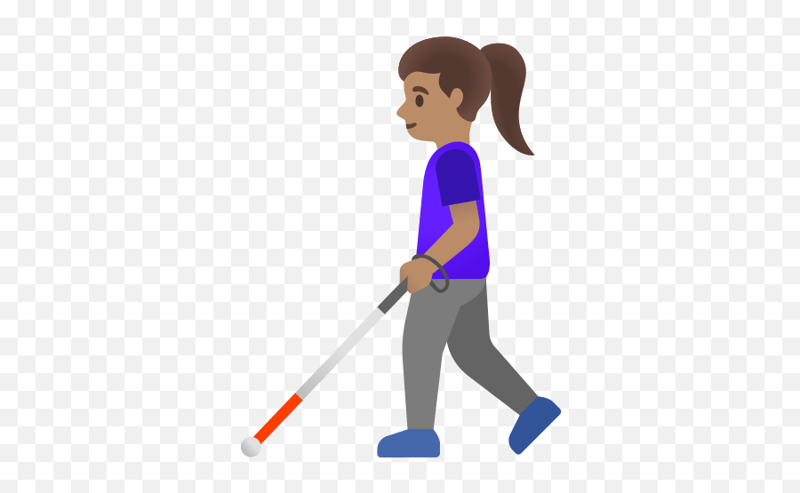 U200d Woman With White Cane With Medium Skin Tone Emoji,Medium Skin Tone Emoji