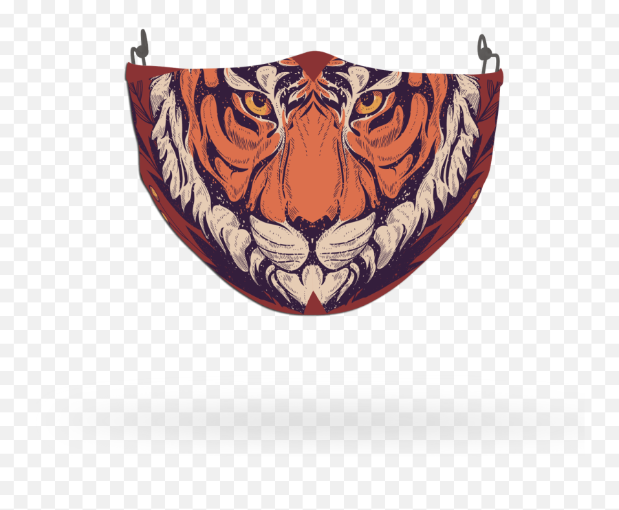 Wild Animal Tiger Face Pattern Face Covering Print 3 - Decorative Emoji,Tiger Face Emoji