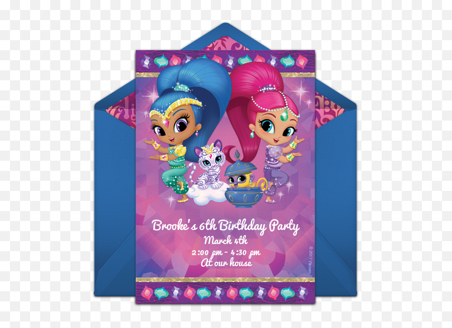 Shimmer And Shine Birthday Party - Shimmer And Shine Party Invitations Emoji,Emoji Party Favor