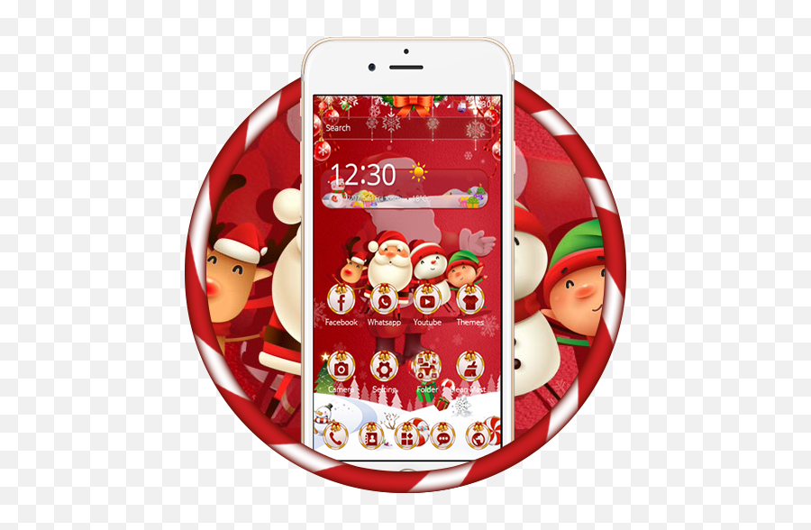 Red Santa Claus Christmas Happy Theme - Apps En Google Play Iphone Emoji,Fiesta Tematica Emoji