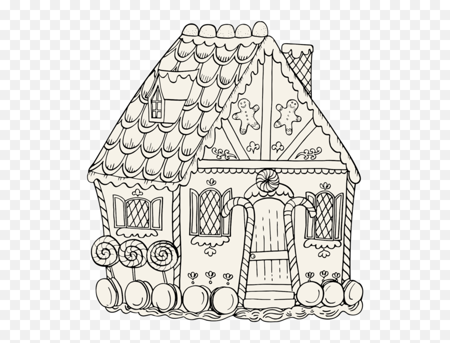 Coloring Gingerbread House Coloring Gingerbread House - Gingerbread House Emoji,Gingerbread Cookie Emoji