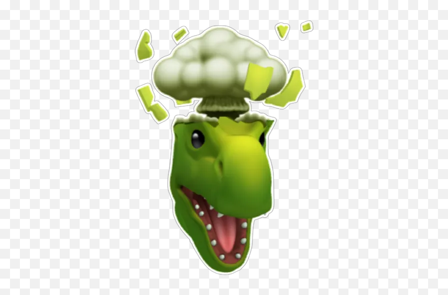 Dino Emoji Sticker Fan - Fictional Character,Green Dinosaur Emoji