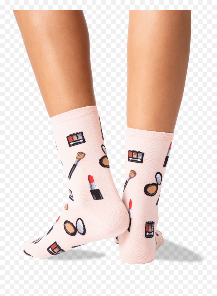 Womens Makeup Crew Socks - Ankle Emoji,Blushing Emoji Weed