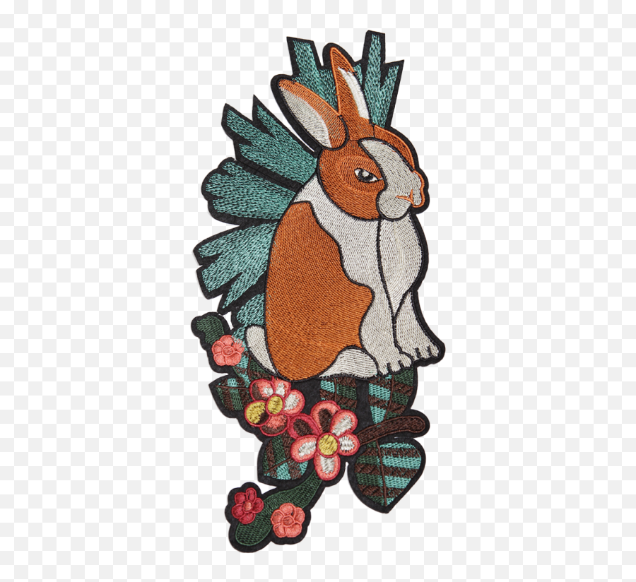Large Stock Cross - Stitch Rabbit Embroidery Patch Cstown Animal Figure Emoji,Large Emotion Masks