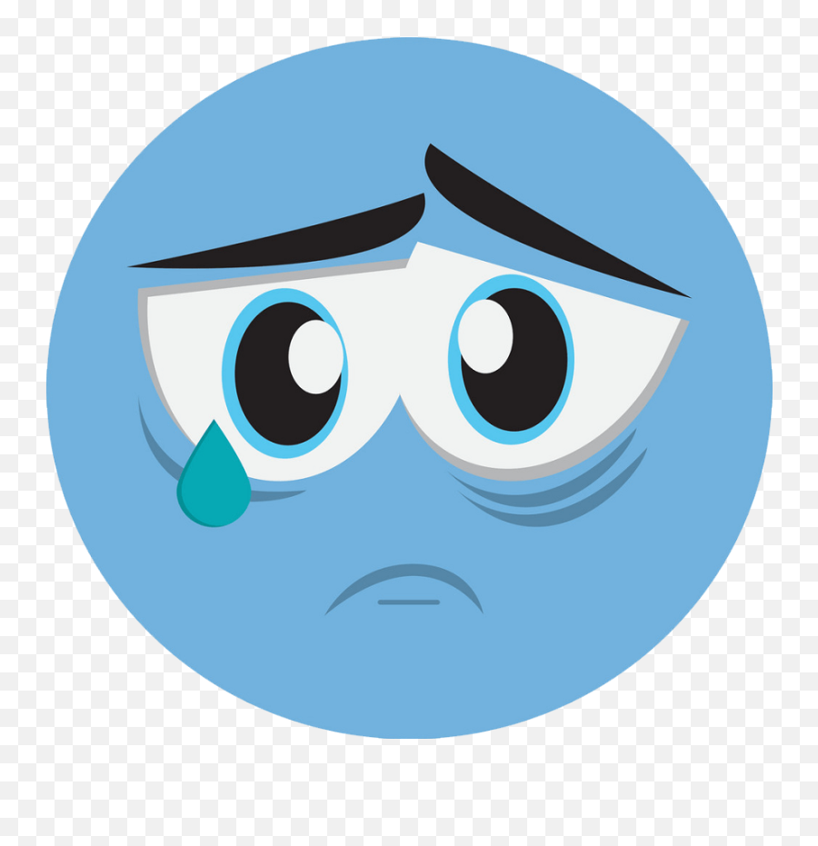 Blue Sad Face Clipart Transparent - Clipart World Sad Face Emoji Blue,Blue Smiley Face Emoticon