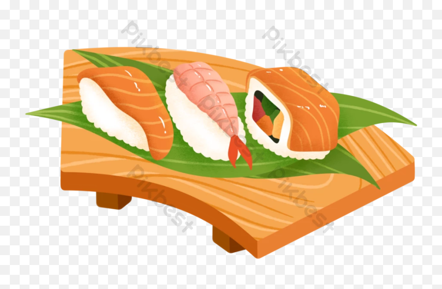 Cartoon Salmon Sushi Png Element - Sashimi Emoji,Sushi Emoji Google
