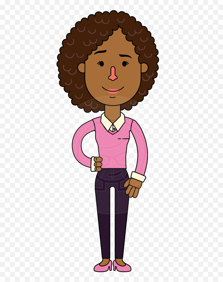 Minimalistic African American Girl Vector Character Design - Portable Network Graphics Emoji,Clip Art Emotions African American