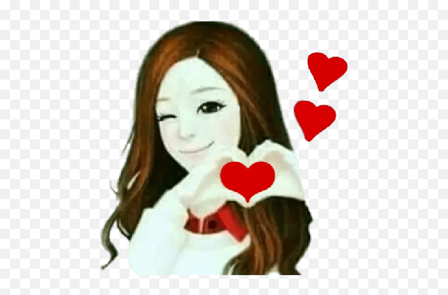 Besos Y Abrazos - Girl Photo Cartoon Hd Emoji,Emoticon De Abrazo Para Whatsapp