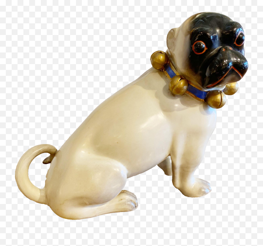 Figurative Standing German Pug With Bell Collar Emoji,Abstract Pug Emotion