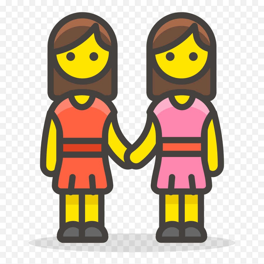 283 - Cute Two Girl Holding Hand Icon Emoji,Girls Holding Hands Emoji