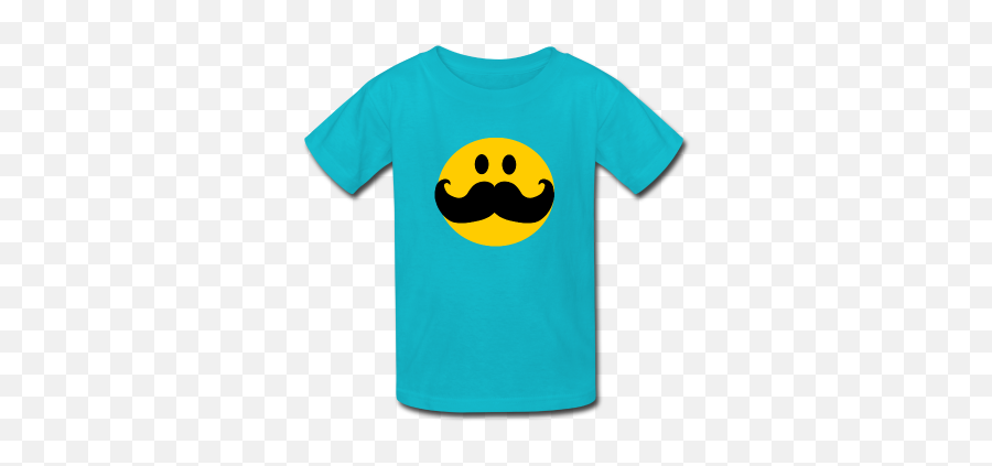 Funny Mustache Smiley Kids Shirts - Short Sleeve Emoji,Mustache Emoticon Twitter