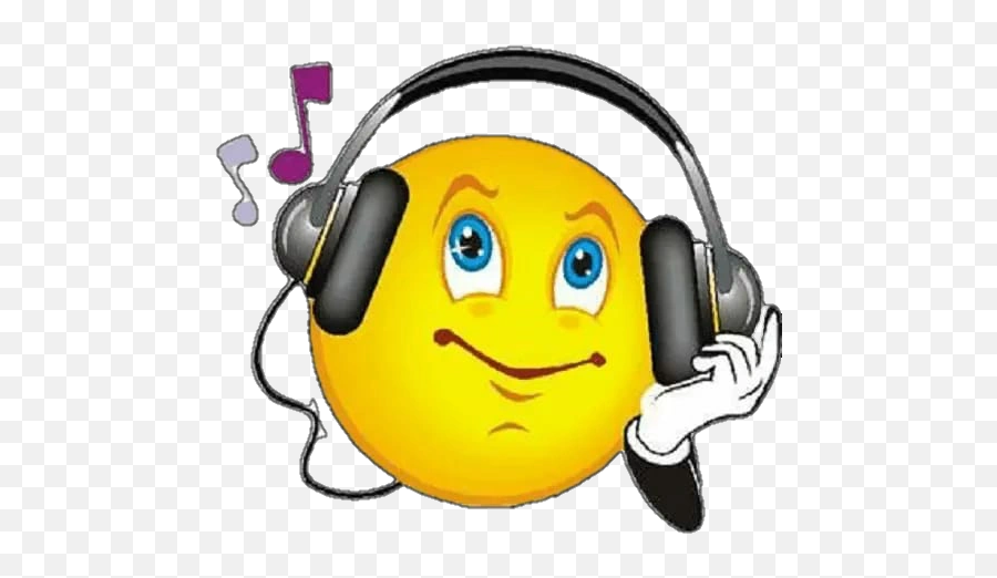 Music Smile Stiker Dj Sticker By Forever - Emoji Com Fone De Ouvido,Emoticon Smiley Face Headphones