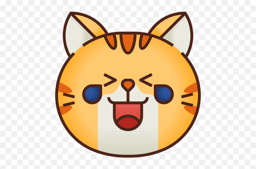Laughing Colored Outline Emoji Icon - Icon,Cat Emoticon Letters