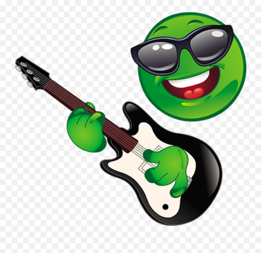 Mq Green Rock Gitar Emoji Emojis - Emoticone Rock And Roll,Rock Emoji