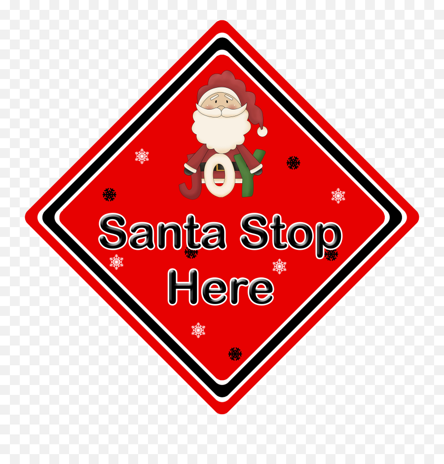 Non Personalised Santa Stop Here Joy Red Emoji,Santa Sleigh Emoji