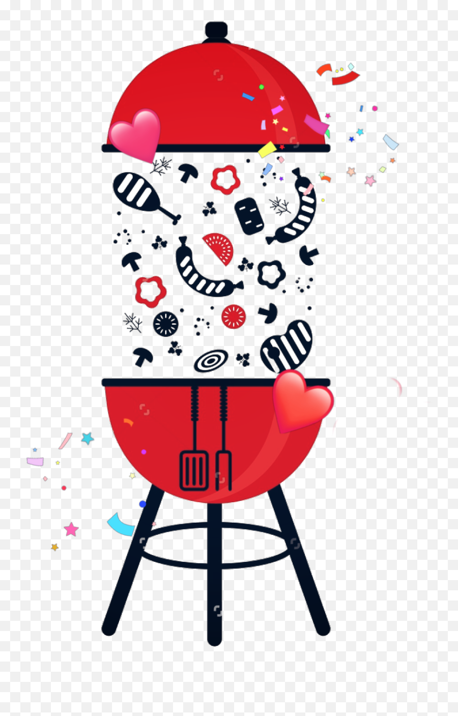 Bbq Celebration Challenge Cute Kawaii Heart Love - Kawaii Churrasco Emoji,Bbq Grill Emoji