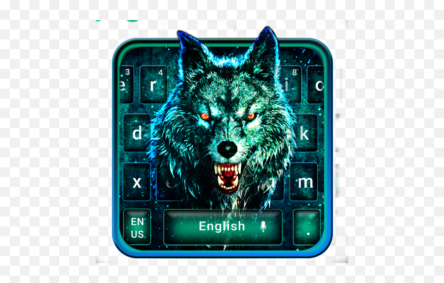 Neon Scary Wolf Keyboard Theme - Wolf Emoji,Android Emoji Klavye Indir