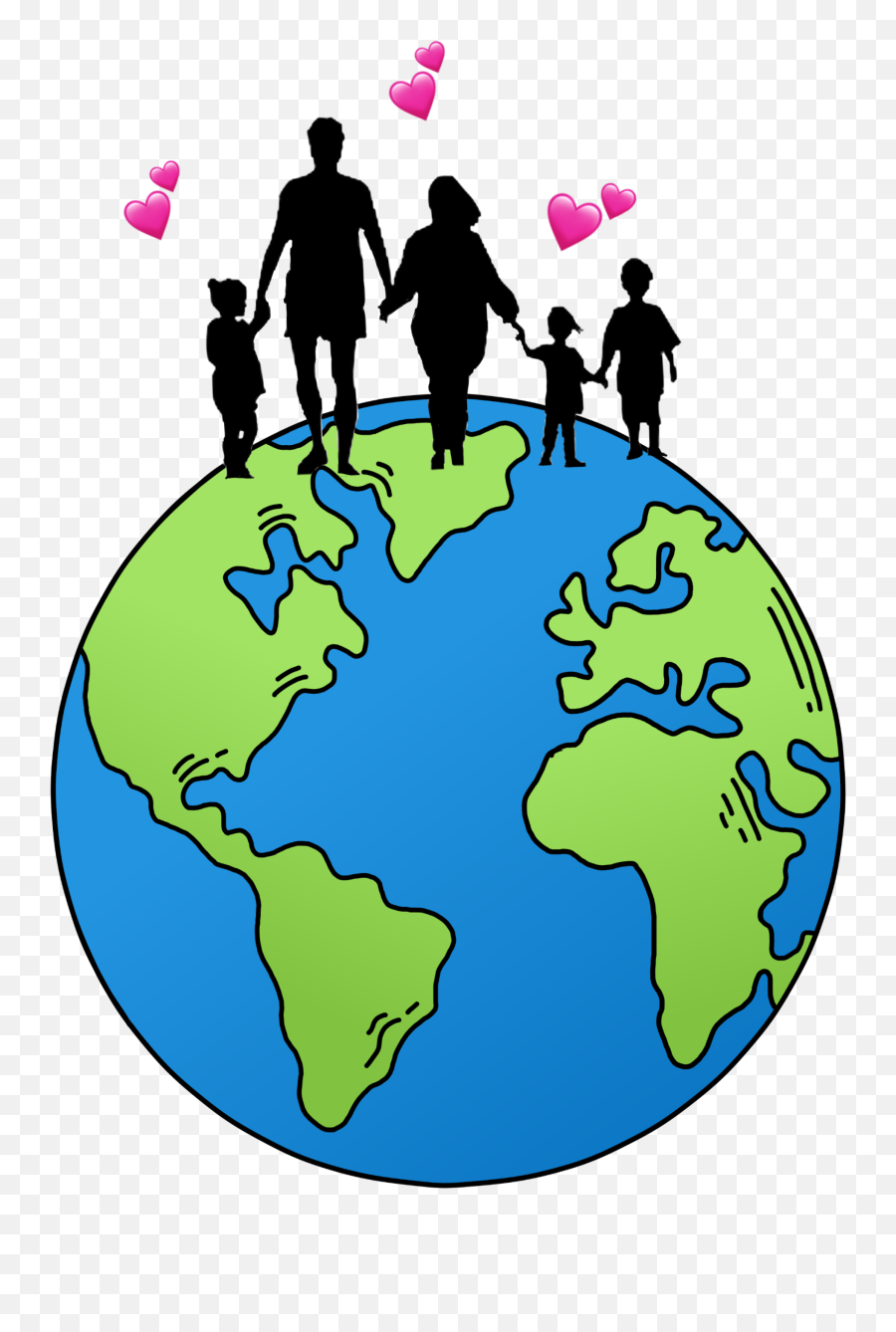 Earth Hearts Love People Happy Sticker - Picsart Sticker Earth Emoji,Earth Day Emoji