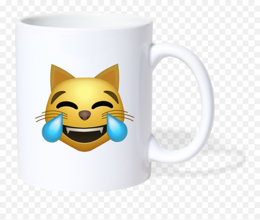 Laughing Cat Emoji Mug - Cat Laughing Emoji,Cute Happy Cat Emoticon