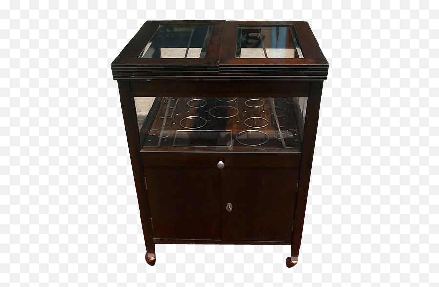 Vintage Bar Cart With Pop Up Center And Beveled Glass - Pop Up Bar Cart Emoji,Patrick Steware Emoji Movie