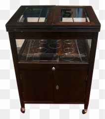 Vintage Bar Cart With Pop Up Center And Beveled Glass - Pop Up Bar Cart Emoji,Patrick Steware Emoji Movie