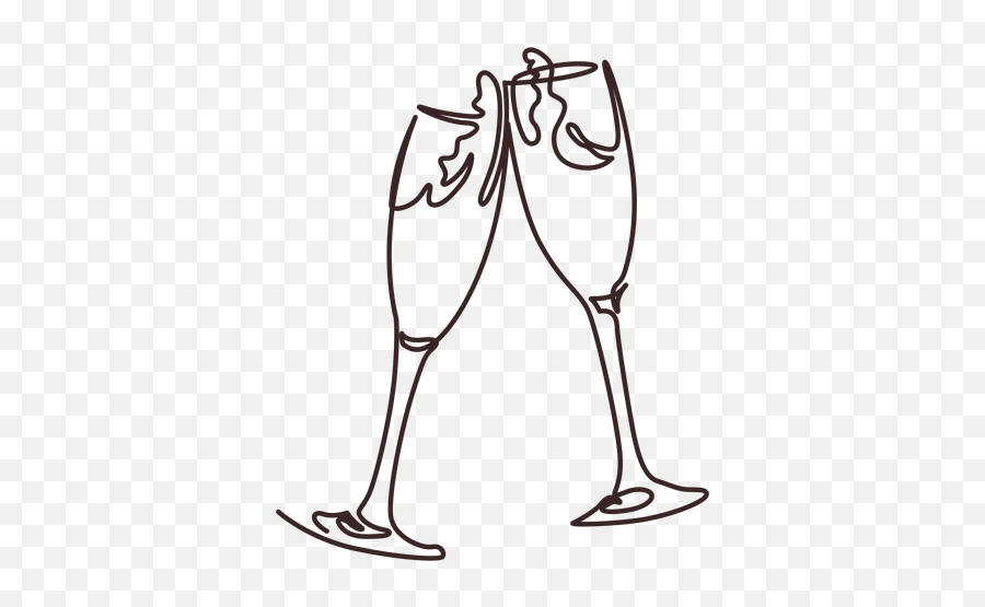 Toasting Champagne Glass Line Drawing - Champagne Line Drawing Emoji,Two Champagne Bottels Emoji